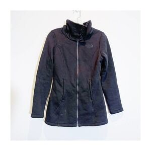 North Face Black Fleece Lined Jacket Women 3 Button NE 754611 SZ XS